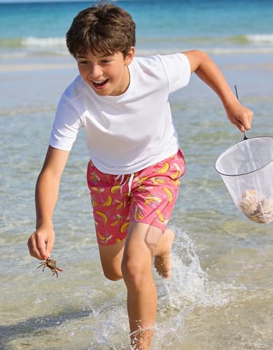 ZenGents Boys Swim Trunks Quick Dry Banana Board Shorts 6T 7T Kids Bathing Suits with Compression Liner Swimsuit Beach Swim Shorts — view 6