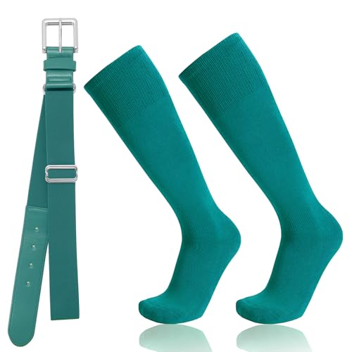 Image of Baseball Socks and Belt Combo for Youth Adult - Softball Socks and Belt for Boys and Girls