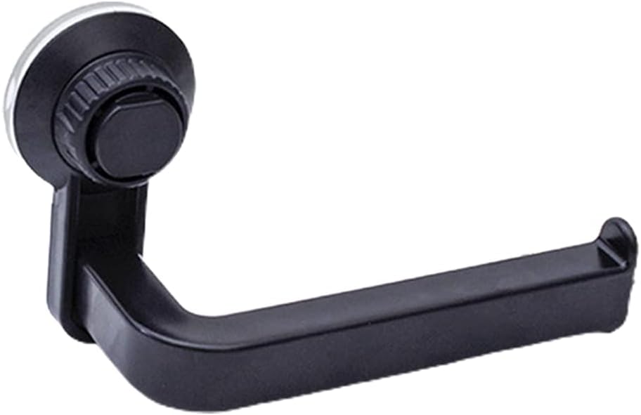 Suction Cup Paper Towel Holder, Wall-Mounted Toilet Paper Holders, Self-Adhesive Toilet Tissue Hanging Racks Easy-Install, Black