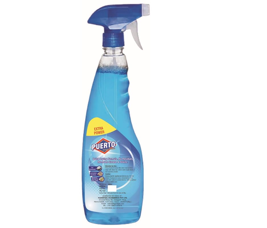 Image of Puerto 5 Ltr (Pack of 1) Glass and Surface Cleaner Liquid Spray Refill|Glass Cleaner for Car, Kitchen and Home Surfaces | Multi Surface Cleaner
