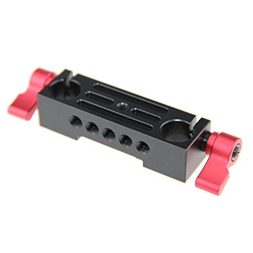 Image of CAMVATE Aluminum 15mm Rod Clamp Railblock for DSLR 15mm Rail Rig Support System(Red) - 1138