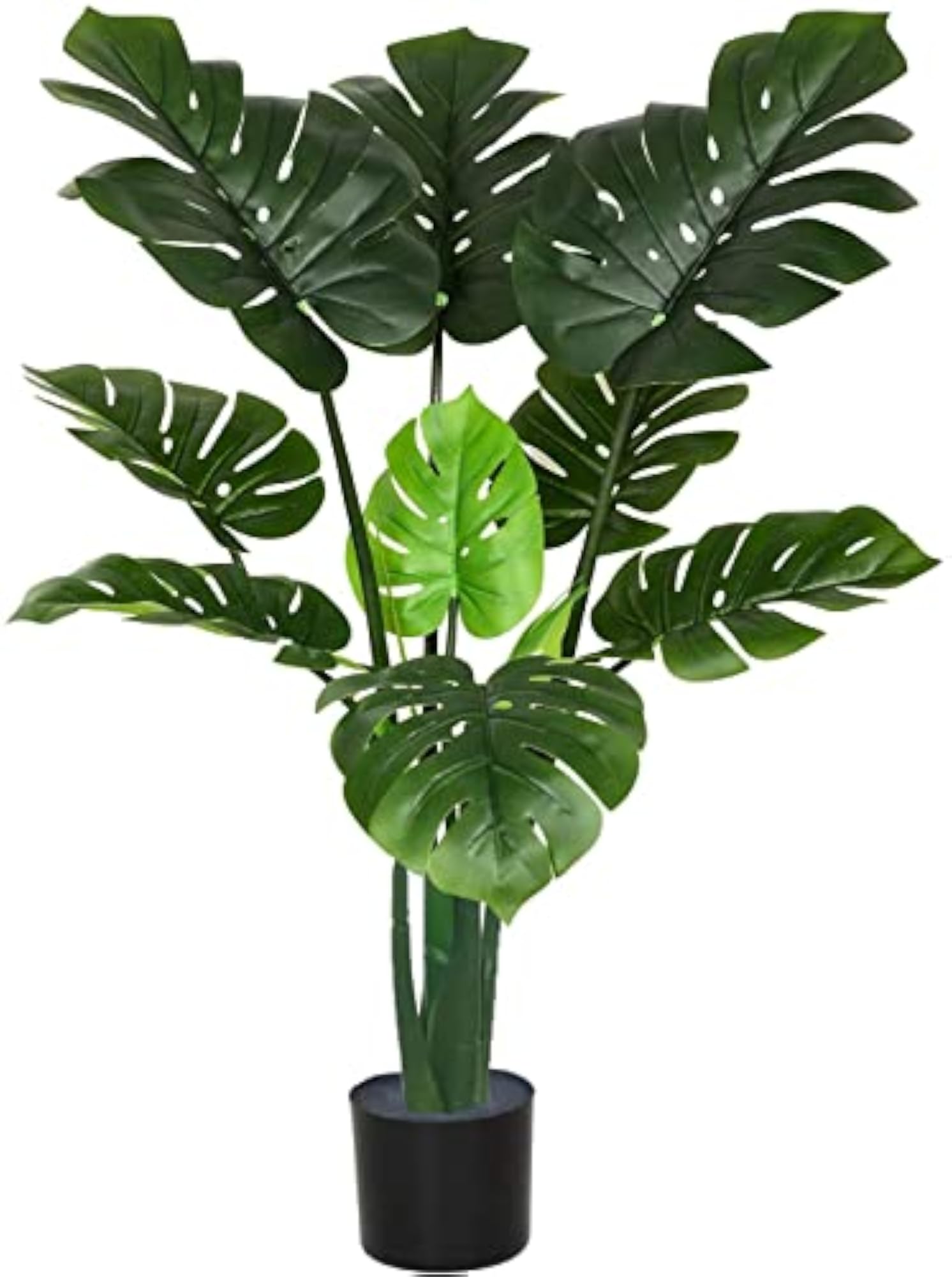 Monstera Plastic Plant for Home Decor, 3 Feet Tall