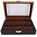 Scatola portaoggetti per orologi, 12 scomparti Custodia in legno Organizer per archiviazione Custodia per esposizione Vetrina per orologi in legno Custodia per orologi