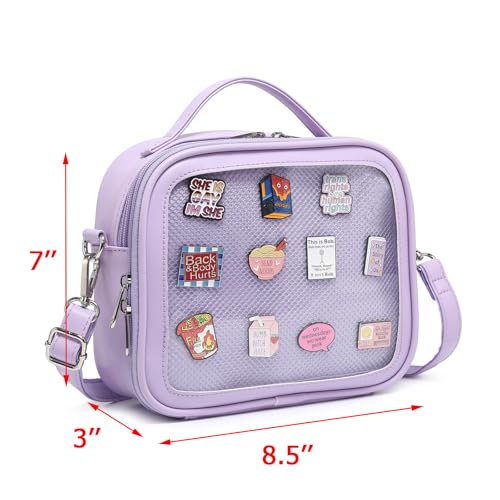 Image of Compact Square Ita Crossbody Purse Pin Display Messenger Shoulder Bag | Shoulder Bag Suits Cosplay And Daily Commutes