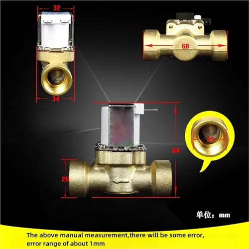 Électrovanne magnétique laiton 1/2 pouce normalement fermée 12V vanne eau air - 6
