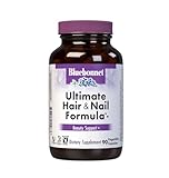 BlueBonnet Nutrition Ultimate Hair and Nail Formula, Vitamins, Minerals, Specialty Nutrients for Beauty Within, Gluten-Free, Kosher-Certified, Dairy-Free, Vegan, 90 Vegetable Capsules, 30 Servings, White