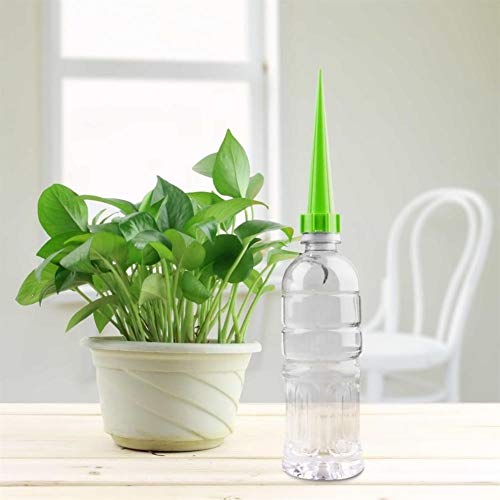12Pcs/Set Garden Cone Slothful Watering Spike Pragmatic Watering Sprinklers Plant Flower Waterers Bottle Irrigation System travel (Color : Green 12pcs, Size : One Size)