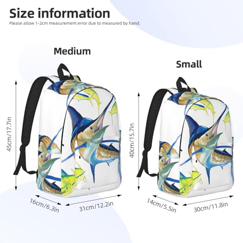 Sac à dos ordinateur EdWal imprimé poisson art pour université et voyages - 4