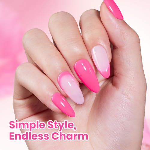 Image of Beetles Hot Pink Gel Polish - Blush Popper 15ML Full Size /0.51Fl Oz, HEMA-Free Neon Pink Gel Nail Polish, Soak Off UV LED Lamp Bright Nails Art, Manicure Salon DIY Neon Nails