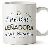 MUGFFINS Tazas para LEÑADORA mujer - En Español - Mejor del Mundo - 11 oz / 330 ml - Regalo original y divertido