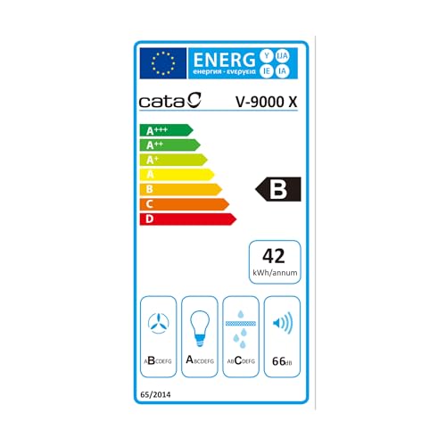 Cata | Campana Decorativa de Pared | Modelo V 9000 X | Campana Extractora | 3 Niveles de Extracción | Clase de Eficiencia Energética B | Acabado en Acero Inoxidable. - imagen 12
