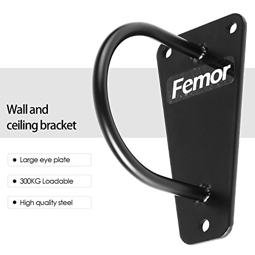 femor Battle Rope Anchor Wall Mount Bracket/Stainless Stakes Ground Anchor for Suspension Training Straps, Body Weight Strength Training Systems, Yoga Swings Hammocks, Boxing Equipment - Thumbnail 2