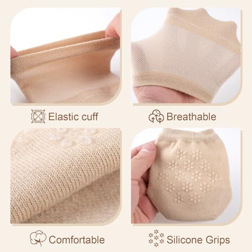 Image of Toe Socks Womens for Mules, Half Socks Toe Topper Covers No Show Invisible Non-slip Liners for Clogs 4 /6 /8 Pairs
