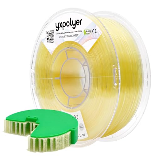 YXPOLYER PVA Filament 1.75mm 1kg Support Material for PLA PETG ABS Fast Water Soluable in 6 Hours AMS-Compatible Spool