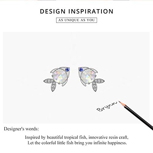 Boucles d'oreilles poisson en argent 925 symbole de bonheur
