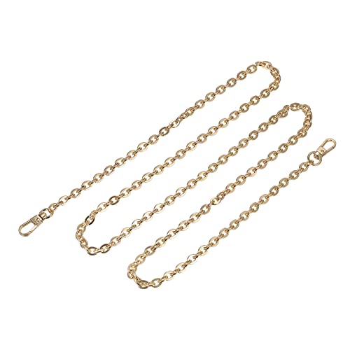 Alça de corrente de bolsa, 109 cm x 0,6 cm, correia de corrente plana, acessórios para bolsa, alça de substituição de ombro transversal (tom dourado)