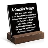 Juoqg A Coach's Prayer Acrylic Sign with Wooden Stand, Funny Coach Gift for Men Women, Coach Appreciation Gift, Retirement Gift for Coach, Coaches Thank You Gifts, Coaches Gifts Basketball Soccer