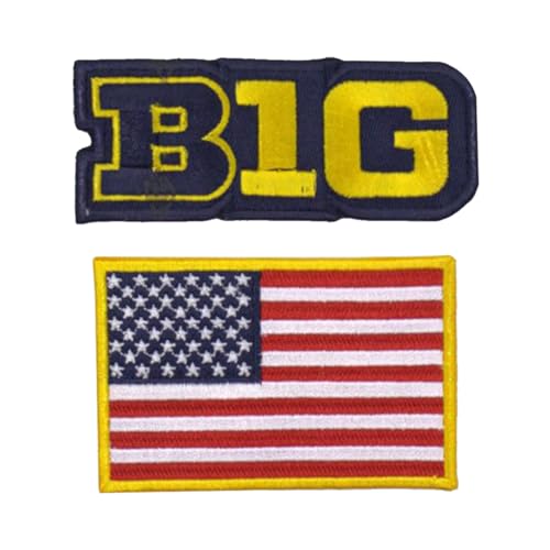 mokarier Michigan Big Ten Football Embroidered Patch US Flag Patch