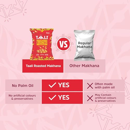 Image of Taali Roasted Makhana | 60 gm (Pack of 6) | Sriracha Spice | 100% Vegatarian | Gluten Free, No Cholesterol, No Trans-Fat