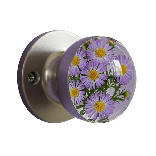 Maxtonser Artistics - Pomo de puerta de resina de cristales con diseños florales que inspiran la naturaleza, decoración de dormitorio para mejoras del hogar