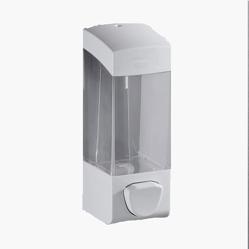 Labor-Saving Wall-Mounted Soap Dispenser for Kitchen Sink Bathroom Press Commercial Refillable White Soap Pump350ml/12oz Fleet-Footed (Color : White, Size : Double)