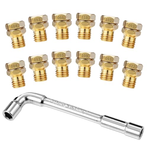GRLP4 LP Gas Conversion Kit - 12 PCS Brass Propane Orifices Fit for Frigidaire, Kenmore, Electrolux Range Cooktop Stove, Gas to Propane Conversion Kit, Replaces AP5608114, 318565427, 2319698
