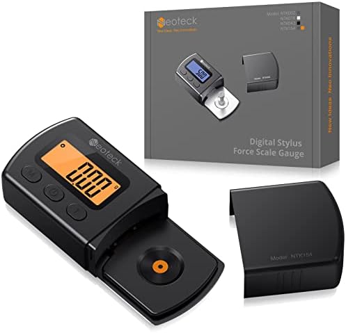 Neoteck Digital Turntable Stylus Force Scale Gauge 0.01g/5.00g Blue LCD Backlight for Tonearm Phono Cartridge-Jet Black