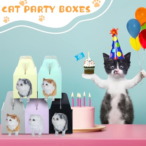 Fainne 24 Pcs Adopt Pet Party Favor Boxes Foldable Treat Gift Box,Cat by Fainne - Used condition - Image 3