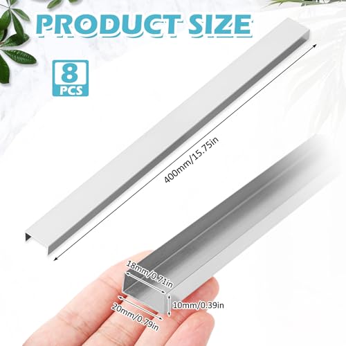 Image of MorningRo 8 Pcs Aluminum Cabinet Edge Protector for Wall Door Frame Cabinets Protection, Slip on Cabinet Door Edge Protector for Prevent Wear, Suit for Thickness Less Than 3 /4 inch(Frosted Silver)
