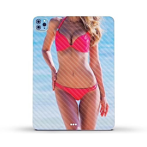 Image of MightySkins Carbon Fiber Skin Compatible with Apple iPad Pro 11 inch M2 4th Gen (2022) Full Wrap Kit - Bikini | Protective, Durable Textured Carbon Fiber Finish | Easy to Apply | Made in The USA