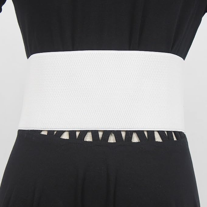 Women wear a Wide Belt Professional Decoration with Skirt Coat Square Buckle Needle Buckle Elastic Belt(C)4