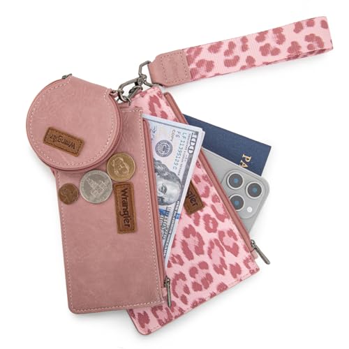 Image of Montana West X Wrangler Keychain Wallets for Women Dual Pouch Wristlet