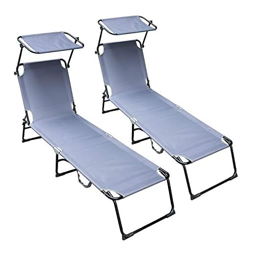 VINGO Lettino a sdraio pieghevole (kit di 2)