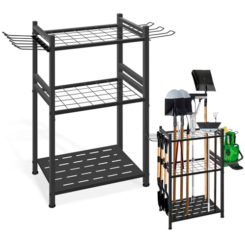 HYSHLC Gartenwerkzeug-Organizer für Garage, Hof-Werkzeug-Organizer mit 9...