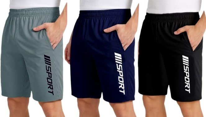 desnuda Men Solid Sports & Running Shorts, Gym Shorts for Male Casual Shorts with Two Zipper and Drawstring Closure with Elastic Pack 3-picture-11