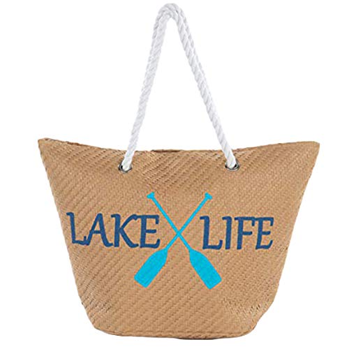 Beach Tote Bag: Lake Life