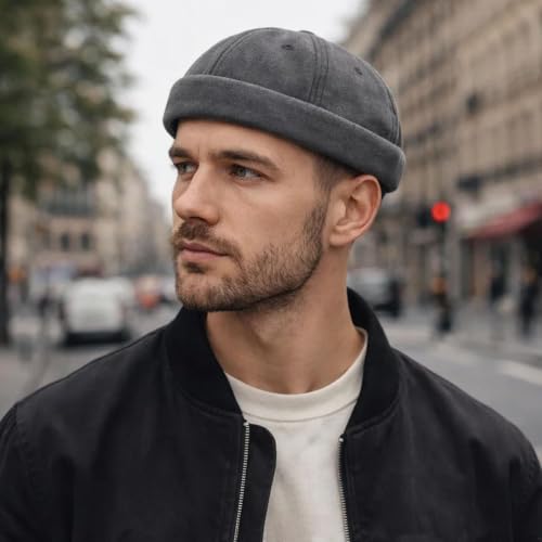 BharatBazaar Men's Grey Fisherman Beanie - Image 8