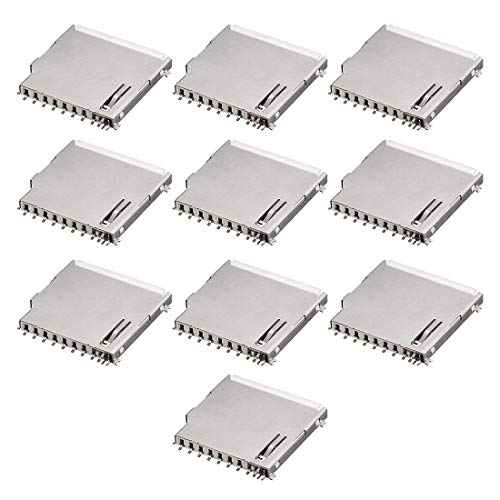 uxcell SD Memory Card Socket Long Body 11 Pin PCB Mount Connector 10pcs