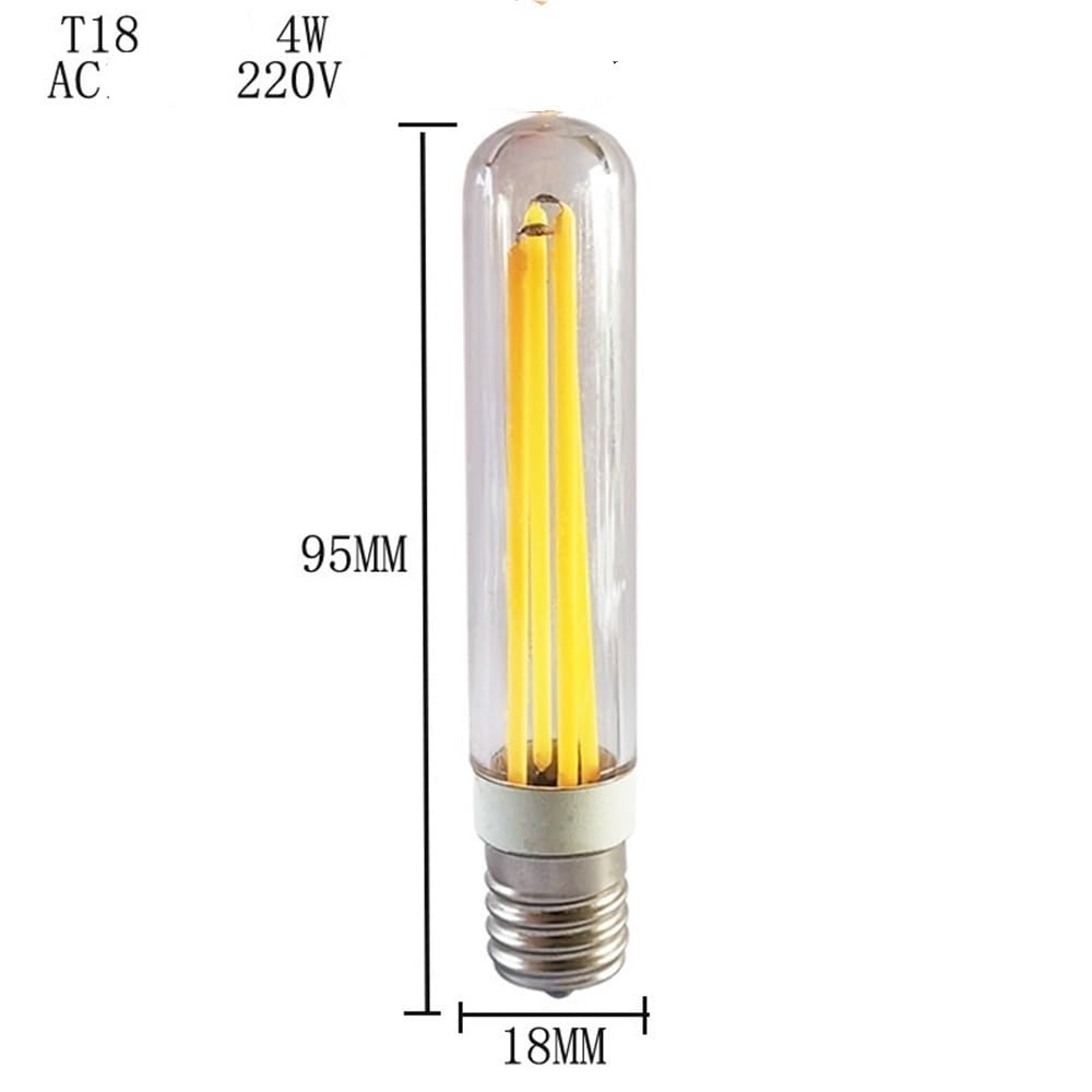 RZL Lighting, Paquete de 20, lámpara de filamento LED E14/E12/B15D AC220V 4W T18 bombilla de cristal tubular clásica(6500K Cool White,220V B15D)