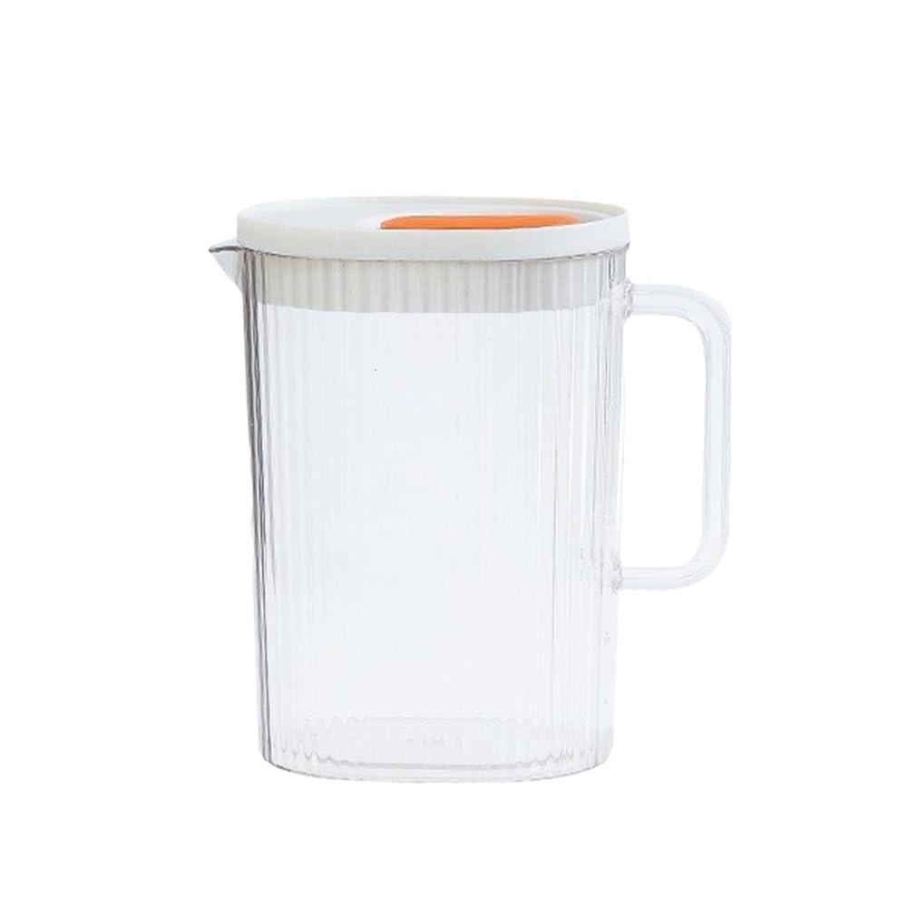 Iced Tea Pitchers Water Pitcher with Lid 2.2L Juice Container Household Tea Water Kettle for Water, Iced Tea, Juice, Lemonade, Milk Water Jug Hot Cold Iced Pitcher(White)