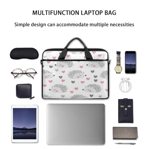 Bolso para portátil con patrón erizo de corazón 15 pulgadas miniatura 7