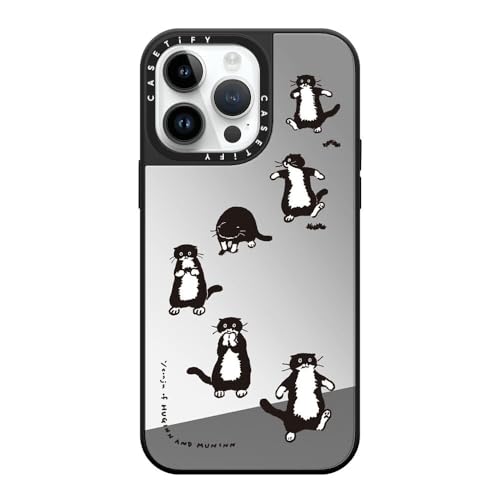 CASETiFY �~���[ iPhone 14 Pro Max �P�[�X [1.5m����̗����������N���A/MagSafe �ɑΉ�] - A SMALL HUNTER - �V���o�[ (�u���b�N�o���p�[)