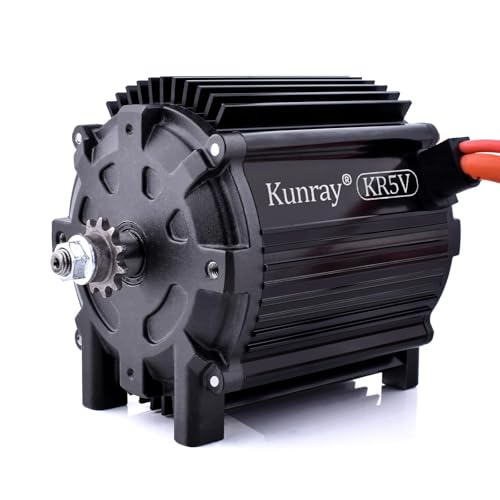 Kunray Electric Brushless DC Motor 72V 5000W Electric Dirt Bike Motor Peak 6900rpm Peak 10KW for Go Kart Razor Upgrade Kit Motorcycle and More (Upgraded Brushless DC Motor, 72V 5000W)