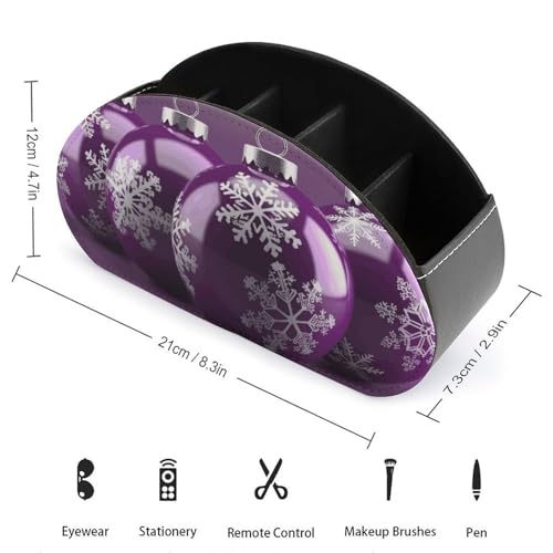 Support de télécommande en cuir violet avec 5 compartiments de rangement de bureau