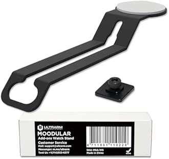 ULTRARM Moodular Add-ons Watch Stand for Smart Watch (Charger Not Included) [Accessory Only - Requires Moodular Wooden Monitor Stand Slide Rails for Use] Black MSA-WS