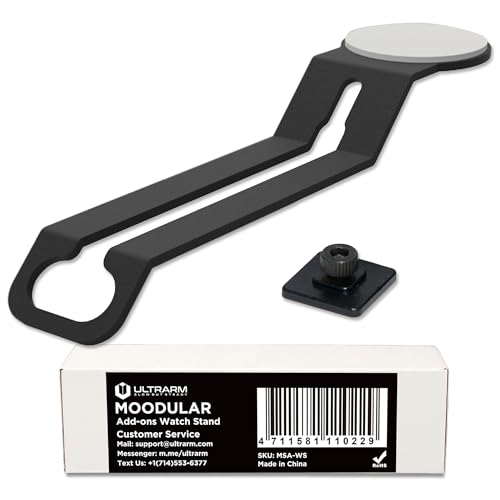 ULTRARM Moodular Add-ons Watch Stand for Smart Watch (Charger Not Included) [Accessory Only - Requires Moodular Wooden Monitor Stand Slide Rails for Use] Black MSA-WS