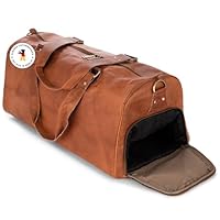 Berliner Bags Vintage Weekender Oslo Reisetasche aus Leder Damen Herren Braun Groß 45l (Mit Schuhfach)