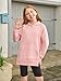 Haloumoning Girls Oversized Hoodies Kids Fleece Lined Long Sleeve Hooded Sweatshirt with Kangaroo Pocket 5-14 Years Light Pink