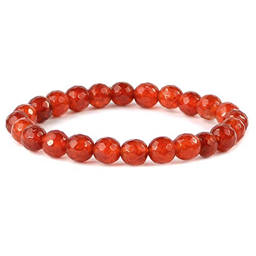 Image of Reiki Crystal Products Natural Crystal Stone 8 mm Faceted Diamond Cut Beads Bracelet for Men & Women | Reiki Charged Gemstone Bracelet | Multiple Stone Variants Available