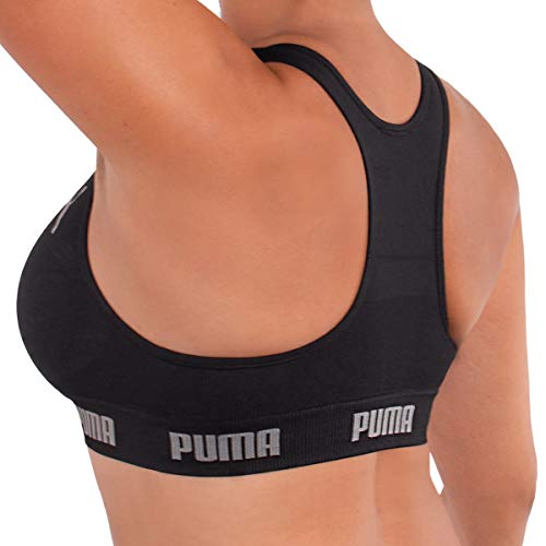 Top Sem Costura, Puma, Feminino, Preto, M